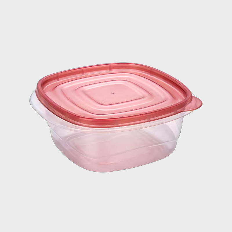 PFB010 1000 ml Square PP elintarvike- ja maataloussäilytysastiasetti punaisella kannella