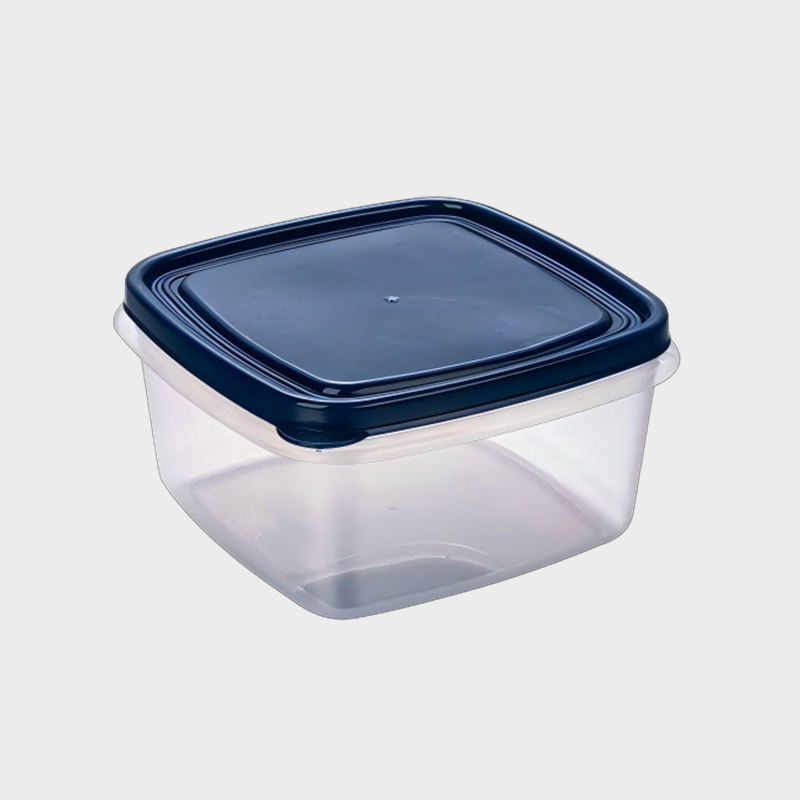 PFB022 1250 ml Equilateral Square PP elintarvike- ja maataloussäilytysastia sinisellä kannella